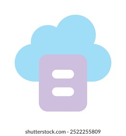 Cloud with paper, an amazing icon of cloud file, internet data storage