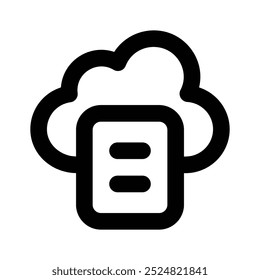 Cloud with paper, an amazing icon of cloud file, internet data storage