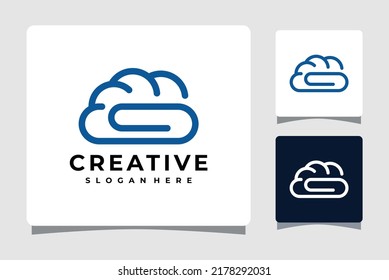 Cloud Paper Clip Logo Template Design Inspiration
