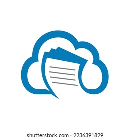 cloud paper logo icon template