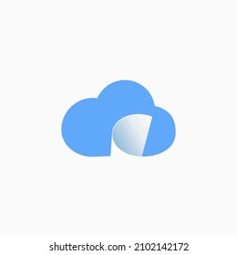 Cloud Paper Logo Symbol Design Illustration