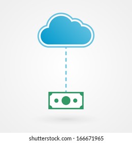 Cloud and paper money