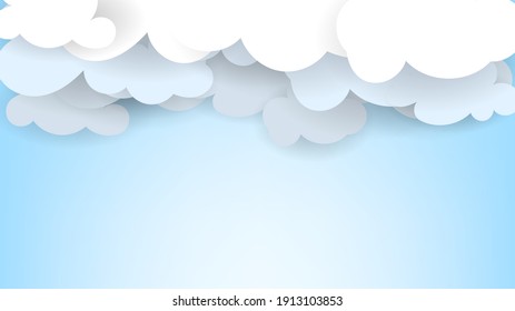 Cloud paper on blur background. Vector Illustration EPS 10