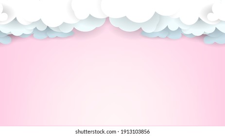Cloud paper on pink background. Vector Illustration EPS 10