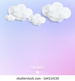cloud paper pink blue 3d sky vector tech sunrise background abstract 3d paper clouds with blurred pink and blue background cloud paper pink blue 3d sky vector tech sunrise background way star abstract