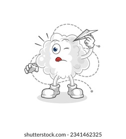 the cloud with paper plane character. cartoon mascot vector