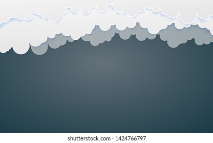 Cloud Paper Style art vector illustration