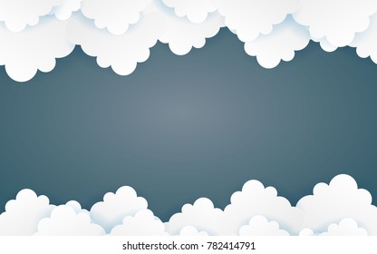 Cloud Paper Style art vector illustration