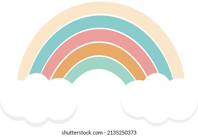 Cloud and Pastel Rainbow Ilustration