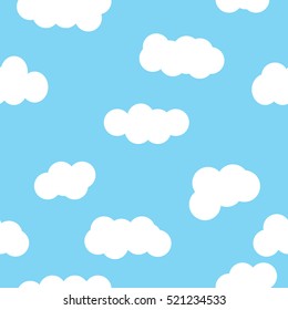Cloud pattern blue wallpaper design. Seamless cloud pattern. Clouds weather abstract backdrop cartoon decoration. Clouds pattern. Clouds background. Cloud pattern style bright cloudy paper.