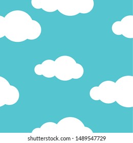 cloud pattern with turquoise background vector