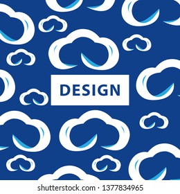 cloud pattern vector, with white accents make it. elegant, unique, modern, background.