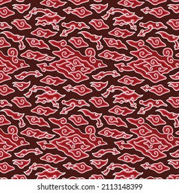 Cloud pattern vintage. Indonesian mega mendung batik pattern.