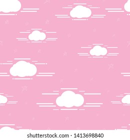 Cloud pattren vector illustration on blue sky background. Flat design. Vector Illustration.