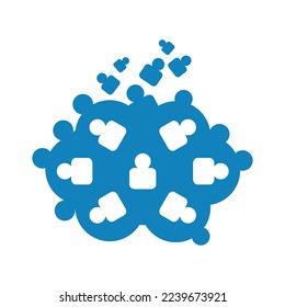 Plantilla de logotipo de la comunidad de personas en la nube
