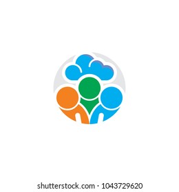 Cloud People Logo Icon Design