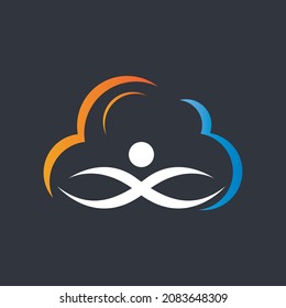 Diseño de iconos vectoriales de personas de la nube