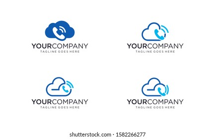 Cloud phone logo design concept for inspiration
