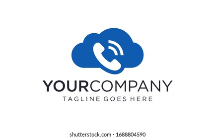  Concepto de diseño del logotipo del teléfono en nube para inspirarse