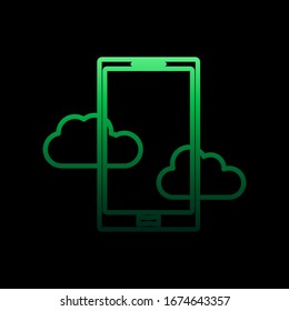 Cloud in phone nolan icon. Simple thin line, outline vector of intelligence icons for ui and ux, website or mobile application