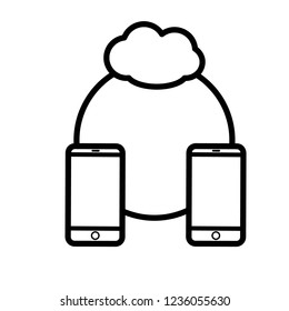 cloud phones smartphones download icon 
