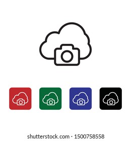 Cloud, photo icon - Vector diferent color. Photo concept Vector diferent color illustration.