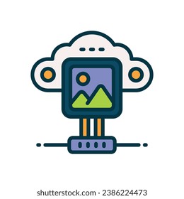 cloud picture filled color icon. vector icon for your website, mobile, presentation, and logo design.