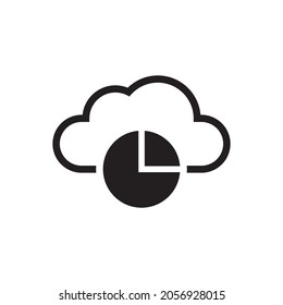 Cloud Pie Chart Icon Sign Symbol