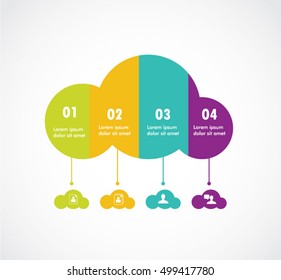 Cloud piece of part infographics banner elements for business template vector design.