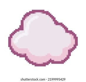 cloud pixel art isolated icon