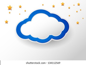 Cloud with a place for message. Vector illustration