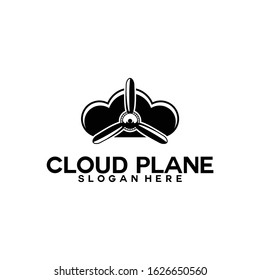 Cloud plane logo. Plane with Cloud Icon.