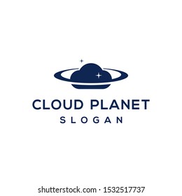 cloud planet logo design vector