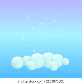 Cloud plastic. Realistic 3d render winter clouds. Vector illustration.
