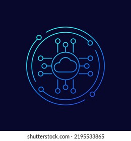 cloud platform icon, linear design