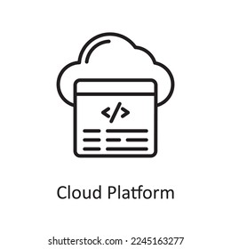 Cloud Platform Vector Outline Icon Design illustration. Design and Development Symbol on White background EPS 10 File