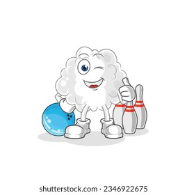 the cloud play bowling illustration. character vector