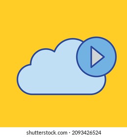 Cloud play button Isolated Vector icon which can easily modify or edit

