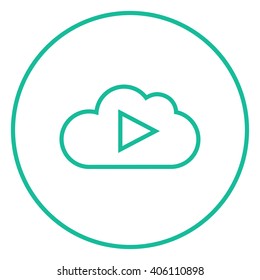 Icono de línea de botón de reproducción