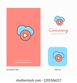 Cloud play  Company Logo App Icon and Splash Page Design. Creative Business App Design Elements