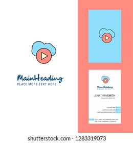 Cloud play  Creative Logo and business card. vertical Design Vector