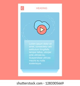 Cloud play  mobile vertical banner design design. Vector
