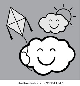 Cloud playing kite