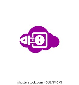 cloud plug electricity vector icon logo