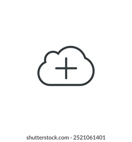 Ícone Cloud Plus, ilustração de vetor