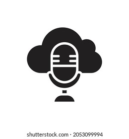 Cloud Podcast Filled Icon Vector Illustration