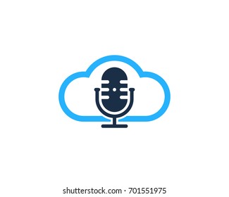 Cloud Podcast Icon Logo Design Element
