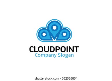 Cloud Point Logo Design Illustration