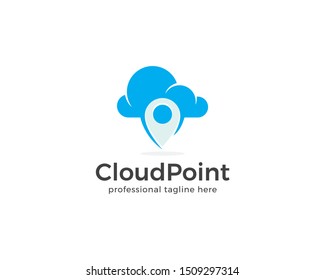 Cloud point logo. vector design template