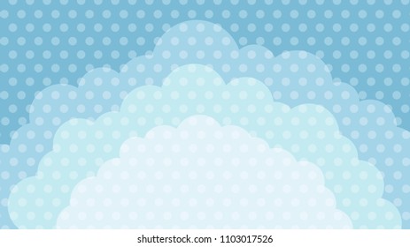 Cloud Polka Dot Background. Vector Illustration.